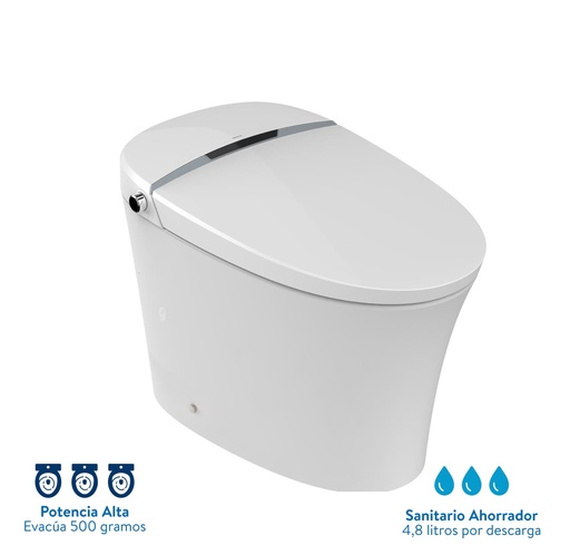 [WC-COR-121611001] WC INTELIGENTE / SANITARIO SMART TOILET MOD. NYREN 4.8 LTS COLOR BLANCO REF. 12161/ 064587 CORONA