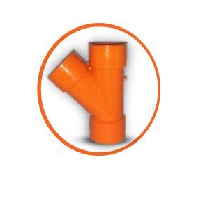 [YEE-UNI-C101026CC] YEE REFORZADA PVC P/ AGUA SERVIDA 160 MM 3.2 MM C-C-C NARANJA REF.C111061 MARCA UNITECA