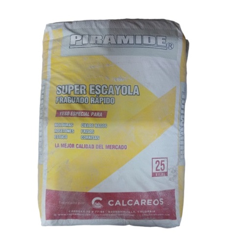 [YES-PIR-25KG] SACO DE YESO FRAGUADO RAPIDO DE 25 KG ( SACO ) MARCA PIRAMIDE